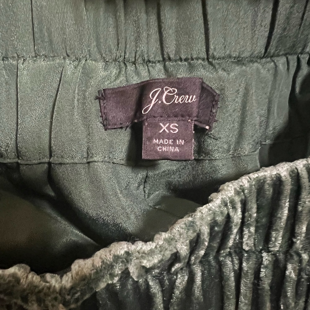 XS J.Crew Women's Velvet Emerald Green Skirt - Picture 2 of 3